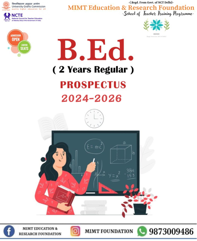 B.Ed (2 Years Regular) Prospectus 2024-2026