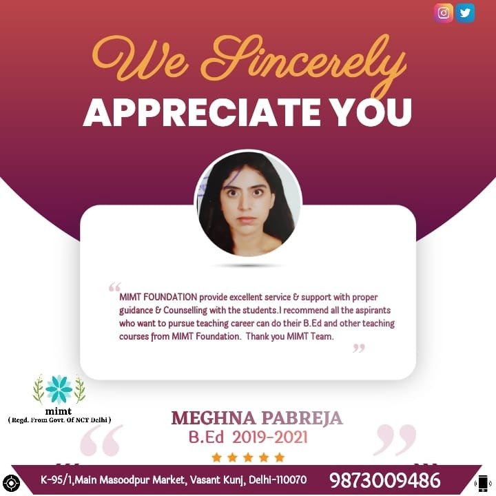 Meghna Pabreja - B.Ed 2019-2021